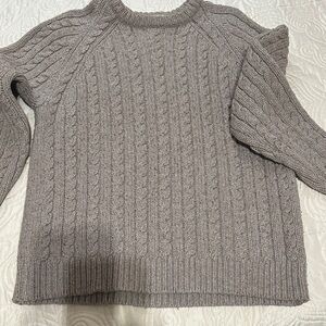 J. Crew Taupe Cable Knit Women's Sweater